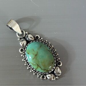 Sterling silver  and green Turquoise Pendant